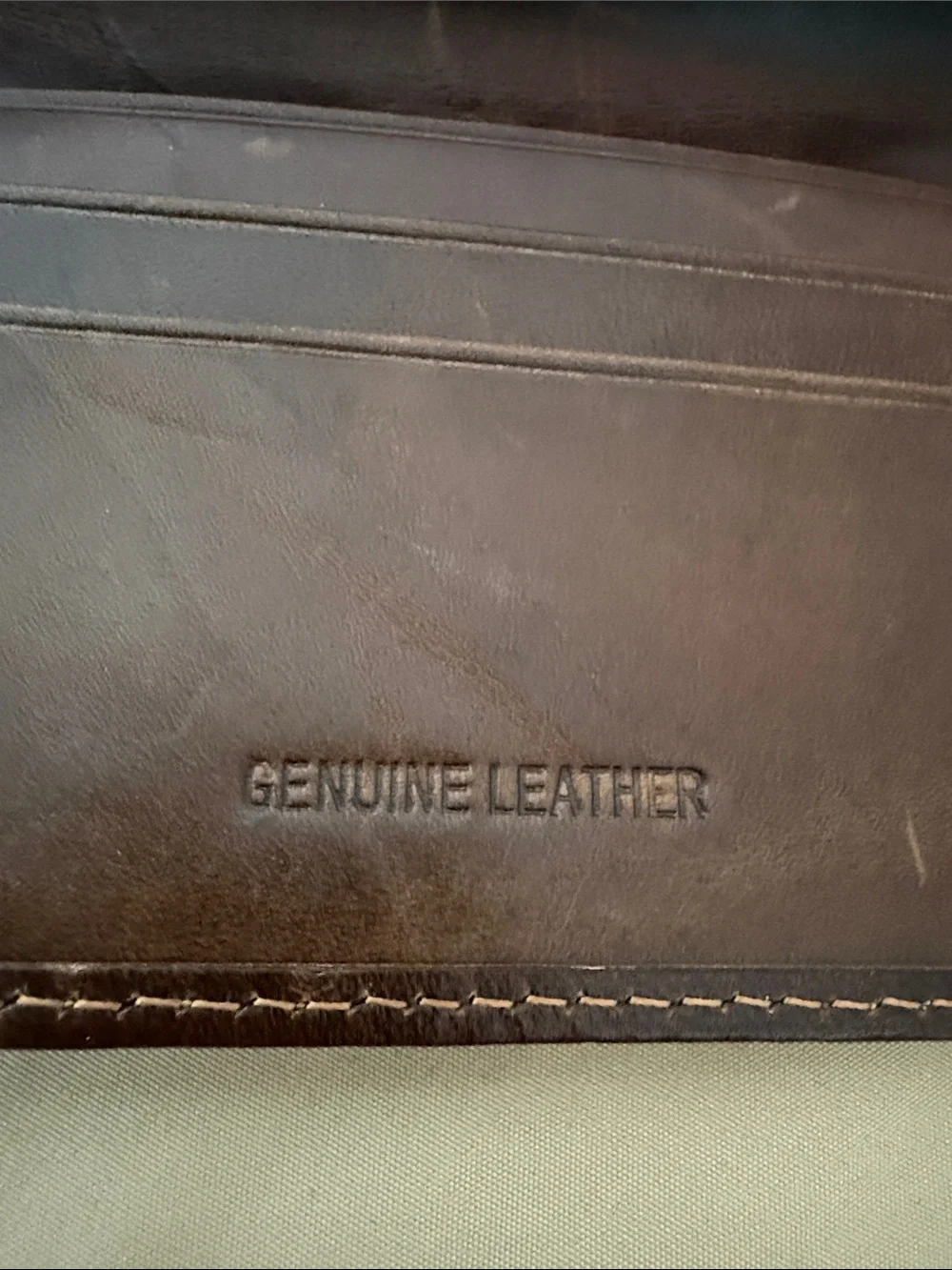 Genuine Leather Men's Bifold Wallet - Dark Brown